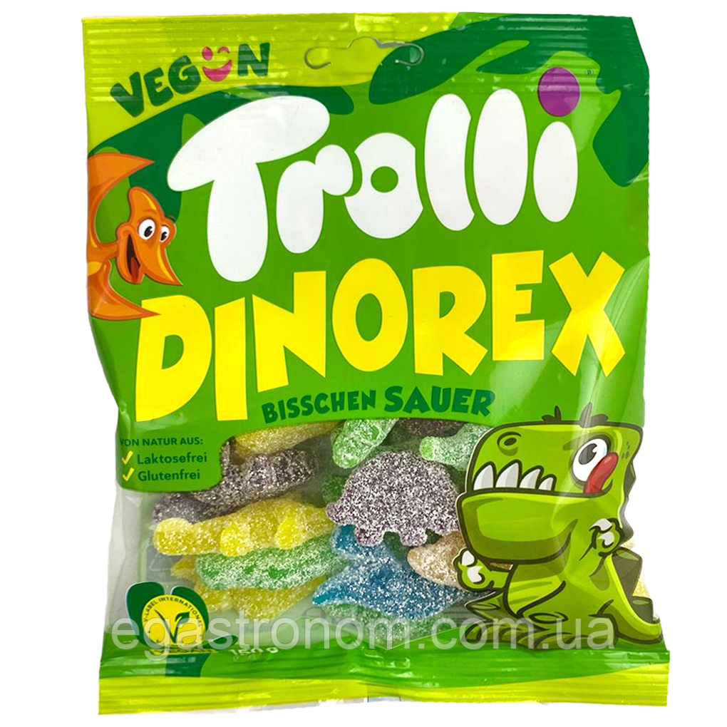 Желейки динозаври Троллі Trolli dinorex 150g 21шт/ящ (Код: 00-00016461)