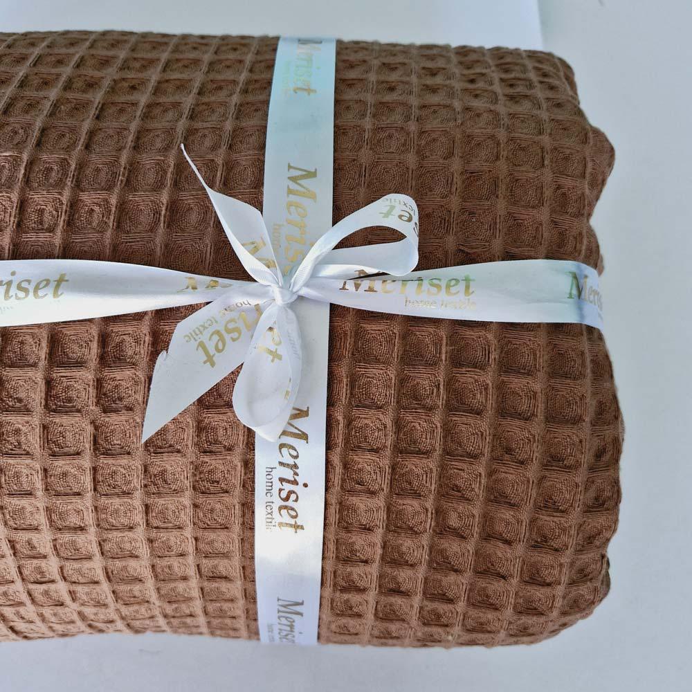 Покривало Піке ГРЕЦЬКЕ Коричневе MERISET - 220х230, фото 1