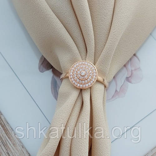 Каблучка золота коло з розсипом білих круглих фіанітів 3.15