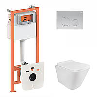 Готове рішення Qtap для ванної кімнати: підвісний унітаз Tern Rimless 490x340x350 + комплект інсталяції Nest 4 в 1 (кругла клавіша