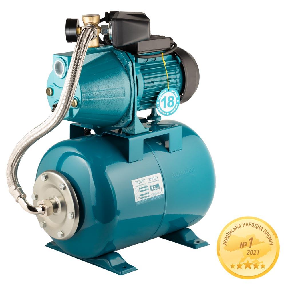 Станція 1.1кВт Hmax 55м Qmax 60л/хв (самовсмоктуючий насос) 24л Україна AQUATICA JETa100A5/UA (775093/24) Зроби це - Vdalo