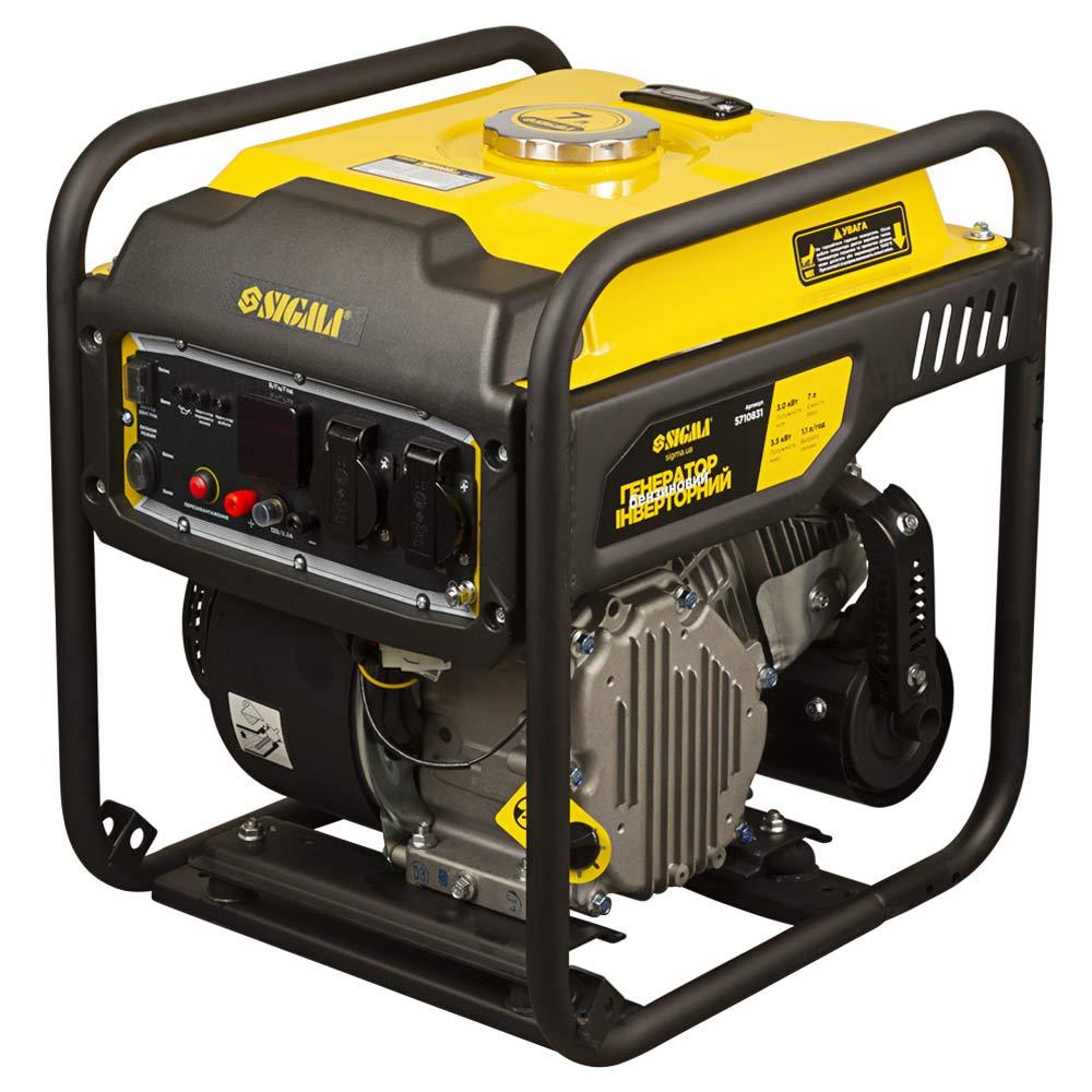 Генератор інверторний бензиновий 220В 3.0/3.5кВт 7л 4-х тактний ручний запуск SIGMA (5710831) Зроби це - Vdalo