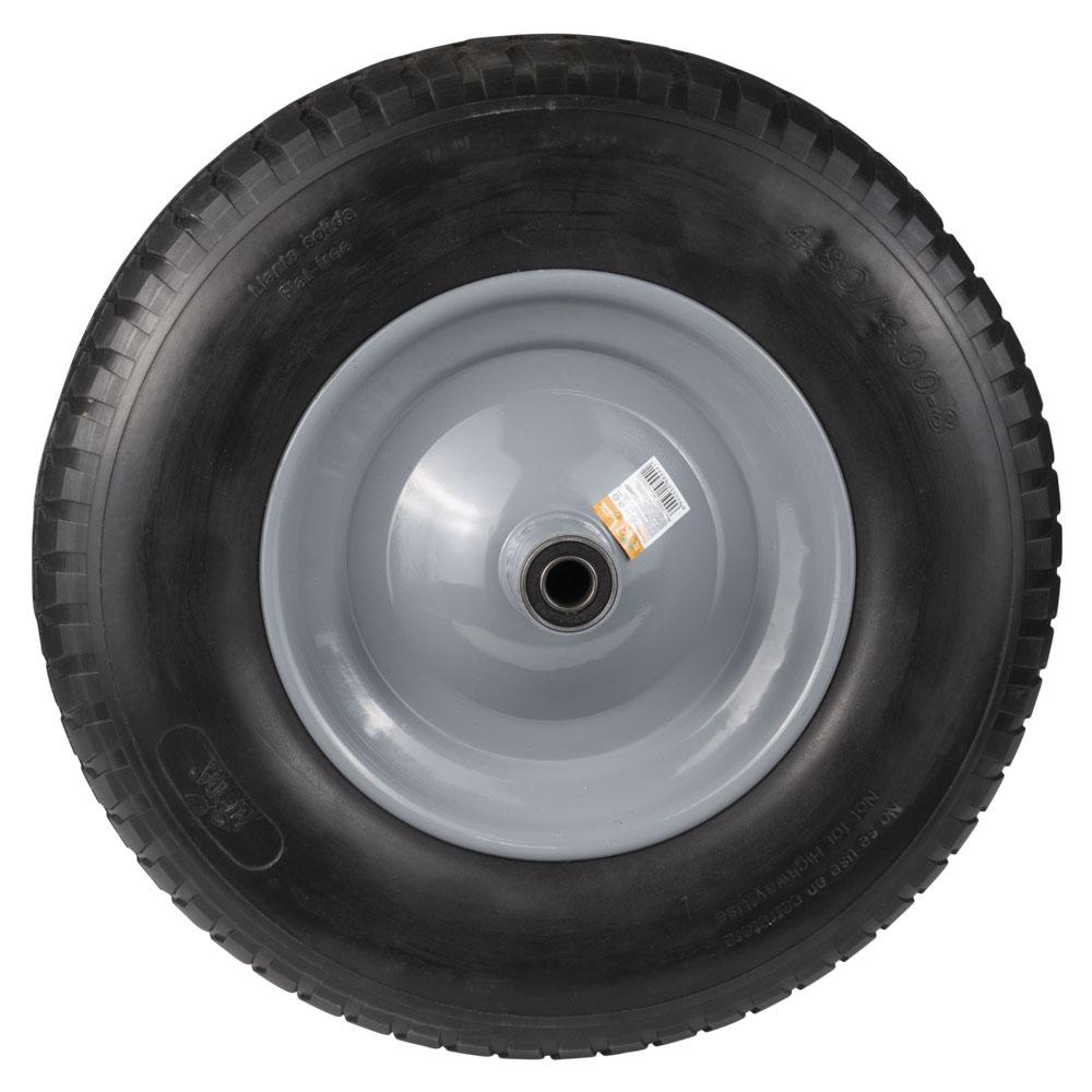 Колесо для тачки безкамерне поліуретанове 15" (4.00-8) 387×92мм вісь Ø16мм довжина 103мм FLORA (5058444) Зроби це - Vdalo