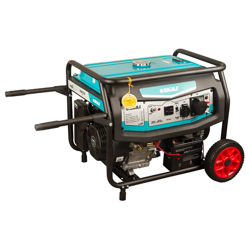 Генератор бензиновий 220В 7.5/8.0кВт 4-х тактний електрозапуск SIGMA (5710561) Зроби це - Vdalo