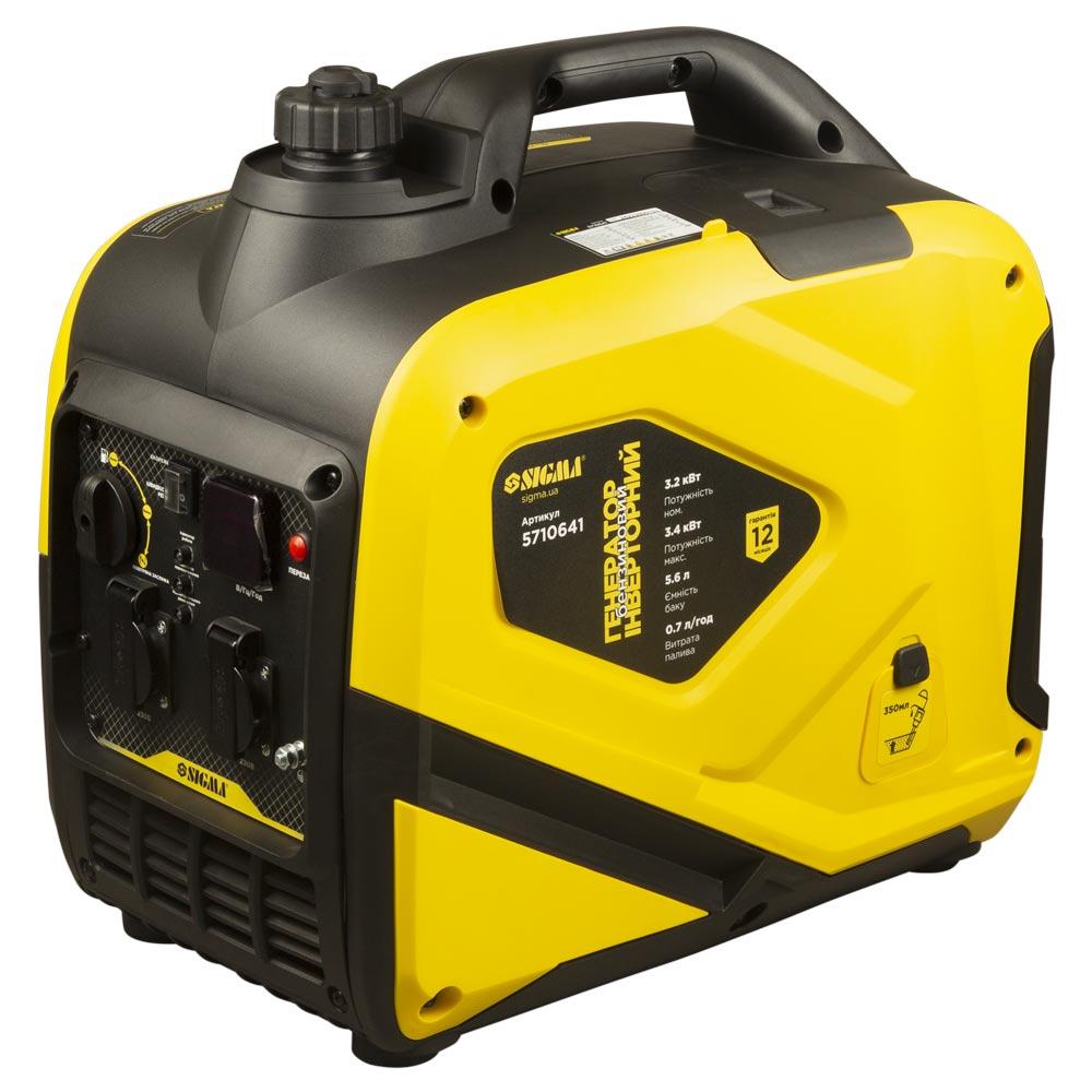 Генератор інверторний бензиновий 220В 3.2/3.4кВт 50дБ 4-х тактний ручний запуск SIGMA (5710641) Зроби це - Vdalo