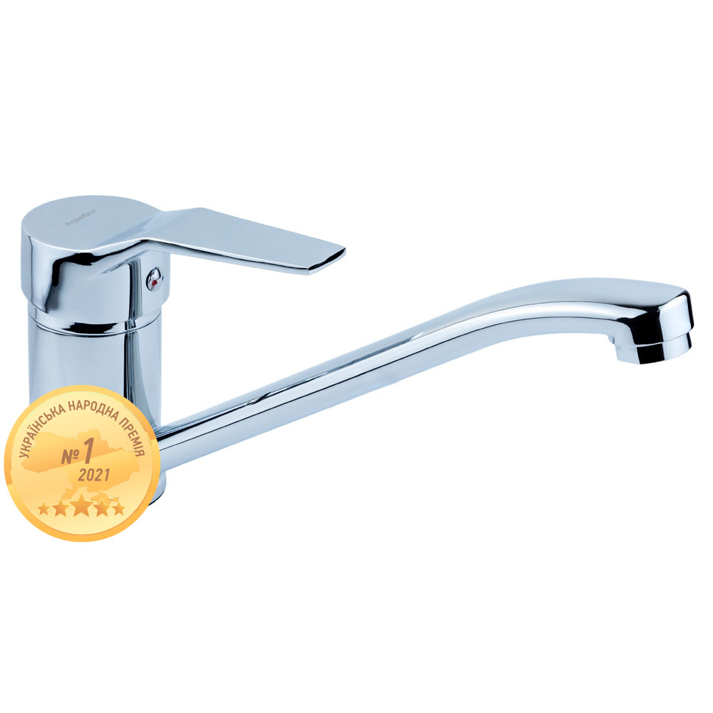 Змішувач MJ Ø40 для кухні гусак прямий 250мм на гайці AQUATICA MJ-1B235C (9744110) Зроби це - Vdalo