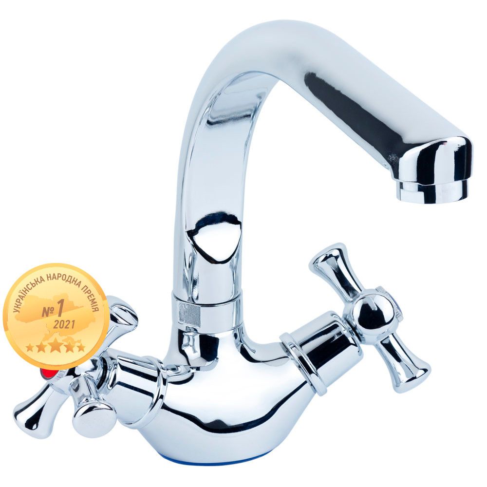 Змішувач PL 1/2" для кухні Г-гусак на гайці AQUATICA PL-4B255C (9777120) Зроби це - Vdalo