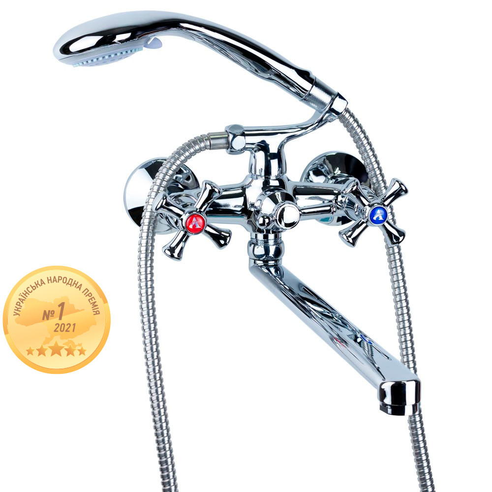 Змішувач PL 1/2" для ванни гусак прямий 350мм дивертор вбудований кульовий AQUATICA PL-5C255C (9777210) Зроби це - Vdalo