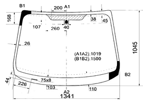 Скло автомобільне (лобове) Ford Fiesta USA 13-19  Pilkington VIN, кріп.дзерк.
