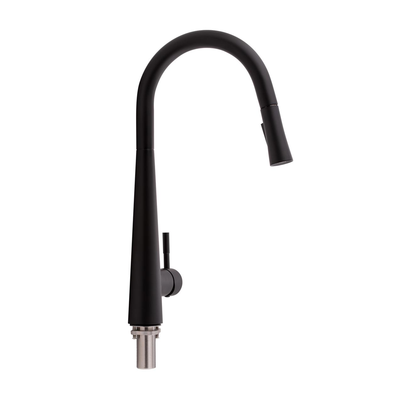 Змішувач для кухні Qtap Evicka з висувним виливом QTEVI9135103UB Black Matt Зроби це - Vdalo