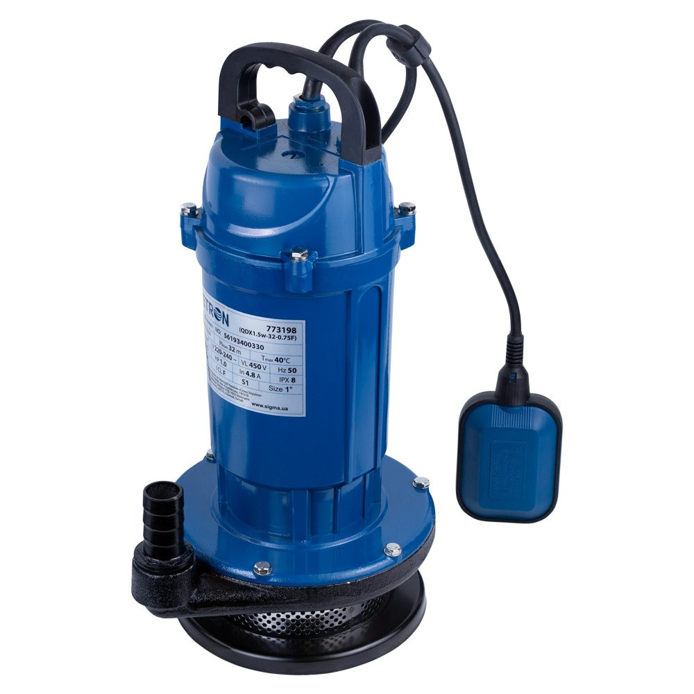 Насос дренажний 0.75кВт Hmax 32м Qmax 80л/хв WETRON QDX1.5w-32-0.75F (773198) Зроби це - Vdalo