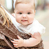 Слінг - шарф для дітей від народження жакардовий Розмір 3 (3,2 метри) шоколадний Leaf, фото 6