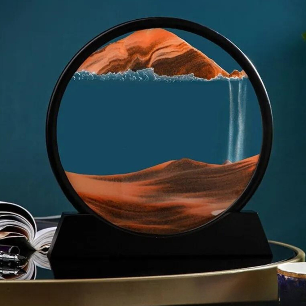 Настільна 3D картина рухомий пісок Moving Sandscape Рамка з піском на підставці пісочний годинник 25х25 см, фото 1