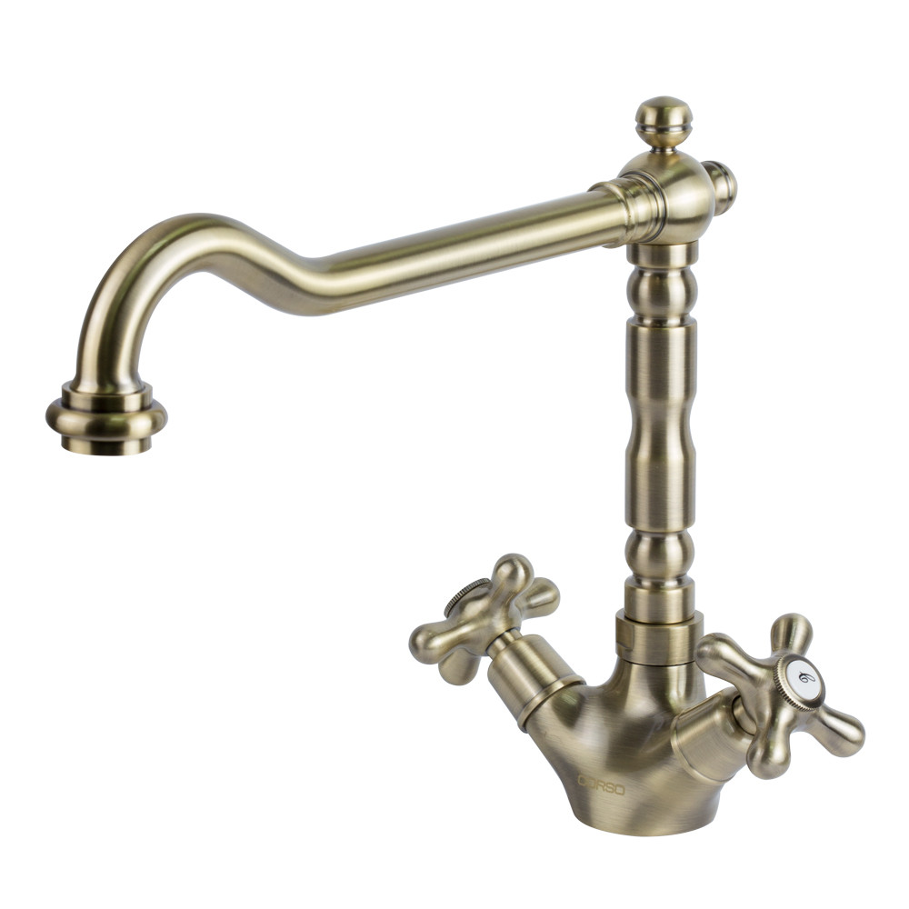 Змішувач BRENTA 1/2" для кухні Г-излив на шпильці CORSO 9679104 (FE-5B252K) Зроби це - Vdalo