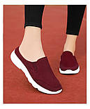 Шльопанці жіночі літні тканинні на платформі 41р — темно-бордові, фото 2