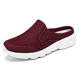 Шльопанці жіночі літні тканинні на платформі 41р — темно-бордові, фото 10