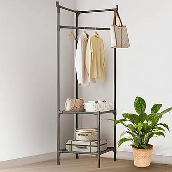 Кутова вішалка для одягу з полицями 180х45х45, Corner coat rack / Стійка для одягу / Підлогова вішалка