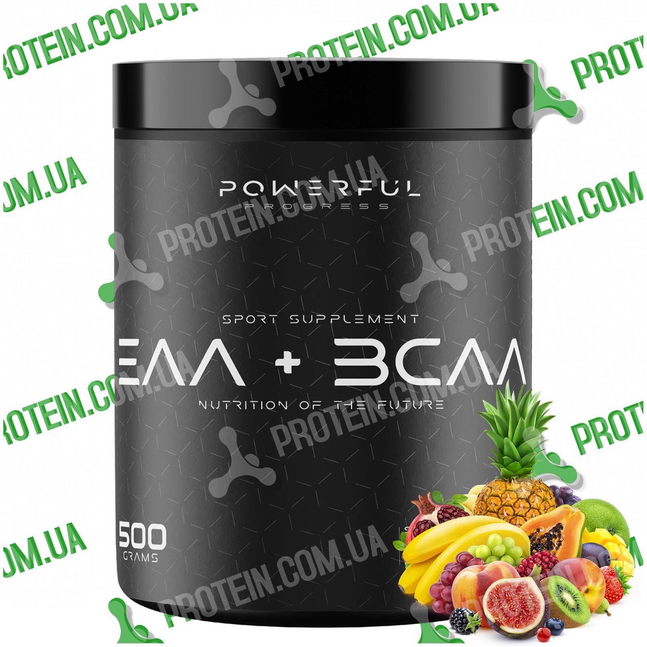 Посттренувальні Амінокислоти Powerful Progress EAA + BCAA 500 г Tropical Mix Тропічний Мікс