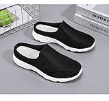 Шльопанці жіночі літні тканинні на платформі 40 розмір — чорні, фото 8