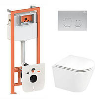 Готове рішення Qtap для ванної кімнати: підвісний унітаз Scorpio Ultra Quiet 520x365x365 + комплект інсталяції Nest 4 в 1 (кругла