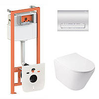 Готове рішення Qtap для ванної кімнати: підвісний унітаз Swan Ultra Quiet 485x360x320 + комплект інсталяції Nest 4 в 1 (лінійна