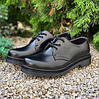 Туфлі чоловічі черевики з натуральної шкіри Dr. Martens 1461 мартенси чорні на шнурівці прошиті якісні, фото 4