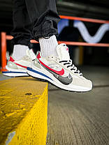 Кросівки чоловічі Sacai Nike Vaporwaffle Sport Fuchsia Game Royal Найк Сакаї бежеві сітка літні, фото 3
