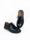 Чоловічі чорні туфлі з натуральної шкіри Dr. Martens 1461 Черевики мартенси шкіряні на шнурівці для хлопця якісні, фото 5