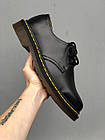 Чоловічі чорні туфлі з натуральної шкіри Dr. Martens 1461 Черевики мартенси шкіряні на шнурівці для хлопця якісні, фото 8