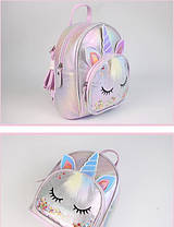 Міні рюкзак із вушками та рогом сплячого Єдинорога, фото 4
