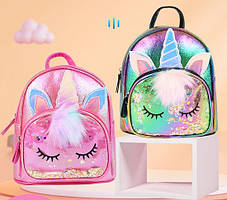 Міні рюкзак із вушками та рогом сплячого Єдинорога, фото 2