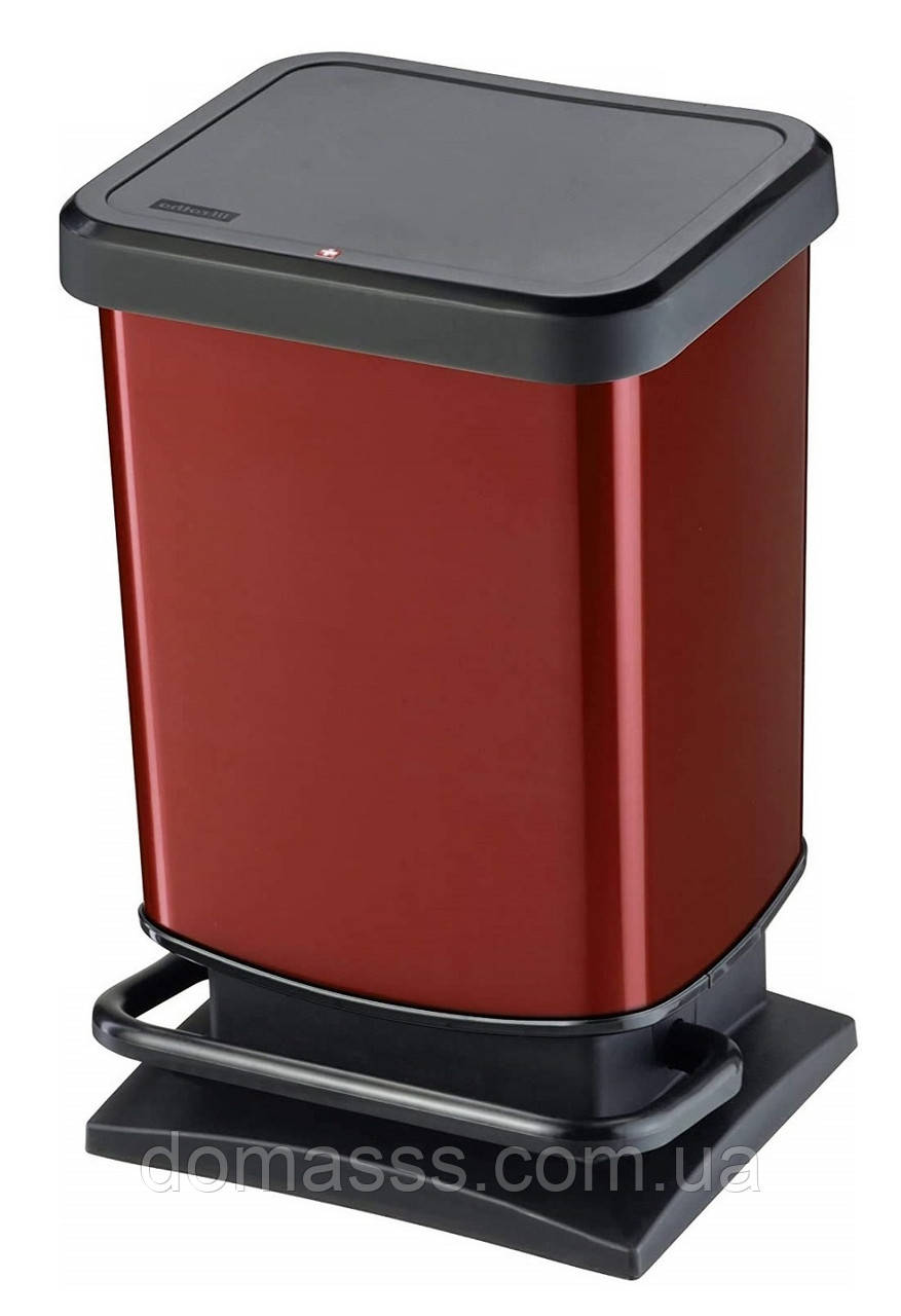 Відро для сміття Rotho "Paso" 20L (17540) чорний/червоний