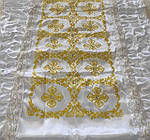 Покривало ритуальне Хрести з жемчугом