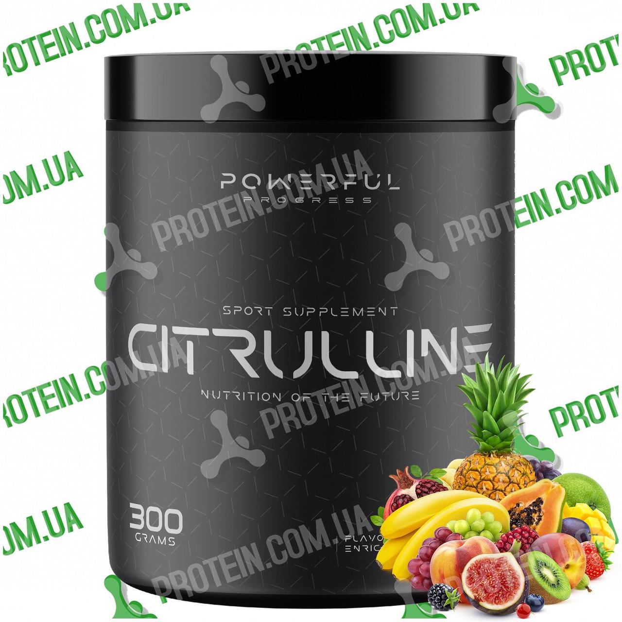Амінокислота Л-Цитрулін Powerful Progress Citrulline 300 г Tropical Mix Тропічний Мікс
