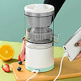 Акумуляторна соковичавниця Citrus Juicer Портативна електронна міні вичавниця для цитрусових та ягід, фото 9