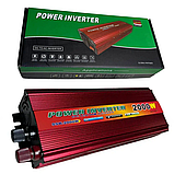 Перетворювач струму 2000W 12V/220V Автомобільний інвертор з датчиками роботи та портом USB SSK-2000W, фото 7