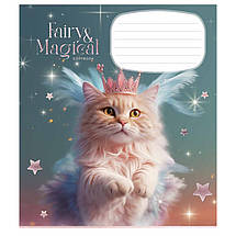 Зошит 12_арк. КОСА лінія "Школярик"/ Fairy cats ГЛІТЕР, фото 4