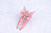 Метелик великий краб для волосся, рожевий, довжина 11 см, фото 3