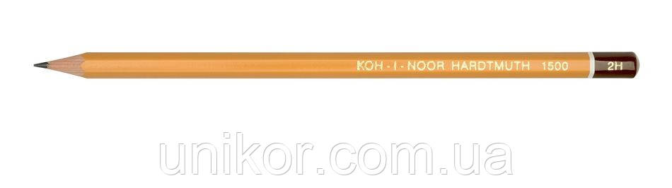 Олівець графітний технічний 1500, 2H, шестигранний. KOH-I-NOOR