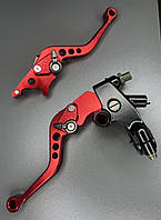 Регулируемые курки на мотоцикл, скутер, мопед (красные) также есть черные