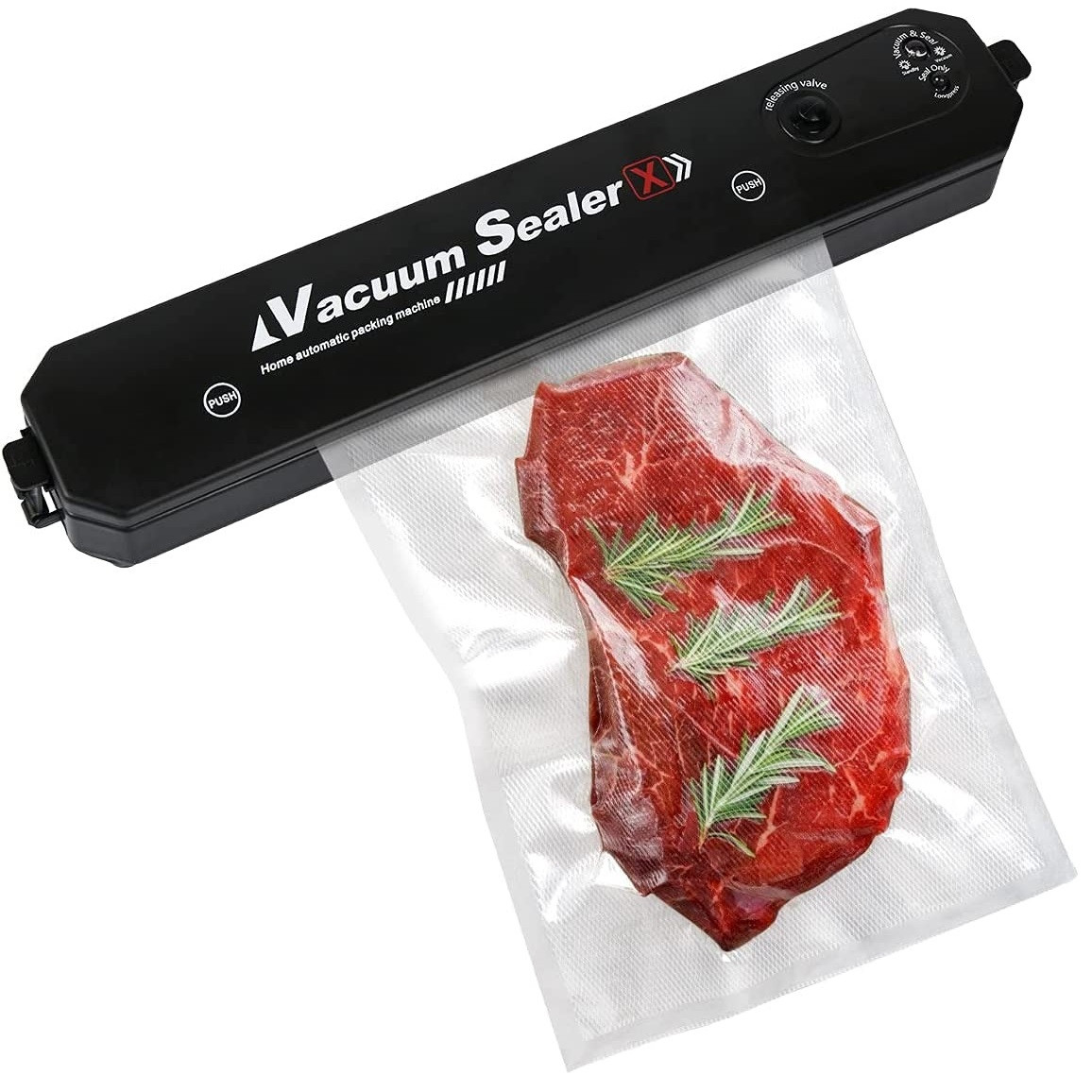 Кухонний вакуумний пакувальник Vacuum Sealer / Вакууматор продуктів / Машинка для вакуумування та запаювання пакетів