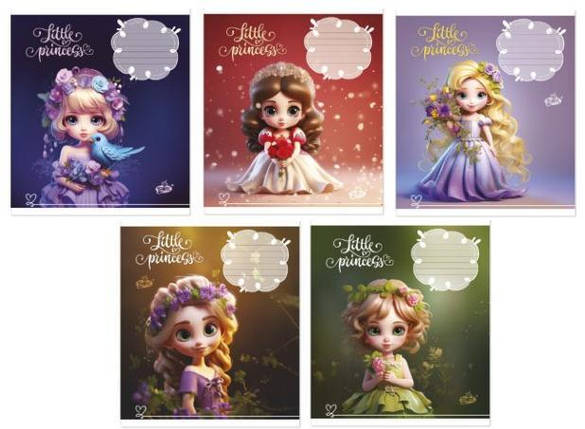 Зошит 12 листов клітка "Бриск" / Маленька принцеса 2, фото 1