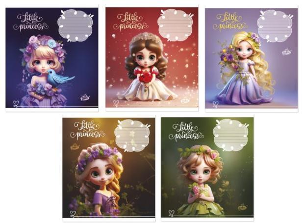 Зошит 12 листов клітка "Бриск" / Маленька принцеса 2