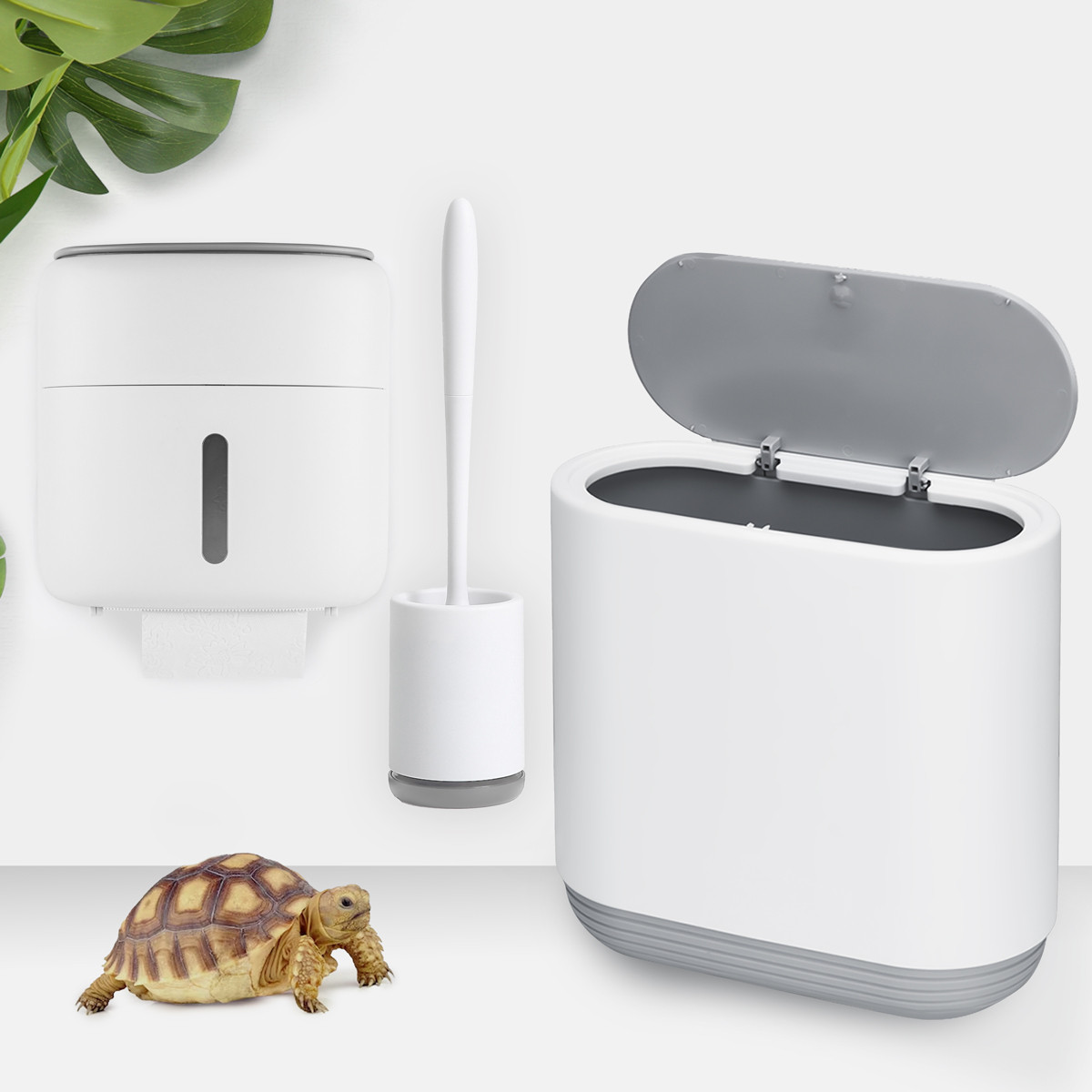 Комплект №39: Тримач для туалетного паперу, відро та йоржик настінний