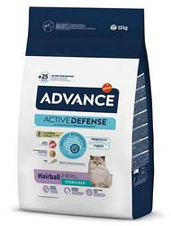 Сухий корм для виведення вовни у стерилізованих котів Advance (Едванс) Sterilized Hairball з індичкою 10 кг
