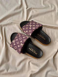 Жіночі шльопанці Louis Vuitton LV Velcro Strap Premium Bordo ALL08982, фото 3