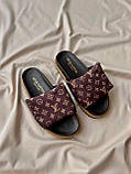 Жіночі шльопанці Louis Vuitton LV Velcro Strap Premium Bordo ALL08982, фото 5