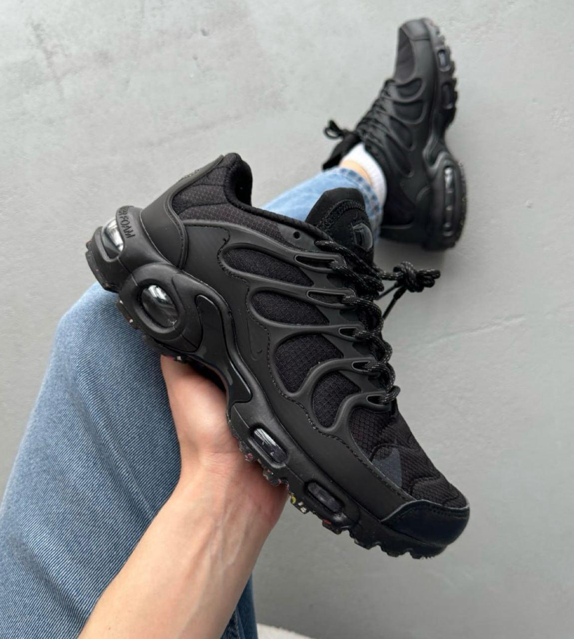 Чоловічі кросівки Nike Air Max Terrascape Plus Full Black Найк Аїр Тераскейп чорні шкіра сітка демісезон