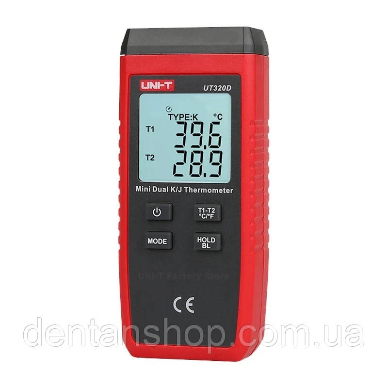 Цифровий двоканальний термометр UNI-T UT320D (від - 50 до 1300 ºC) з двома термопарами К-типу