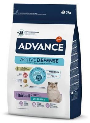 Сухий корм для виведення вовни у стерилізованих котів Advance (Едванс) Sterilized Hairball з індичкою 3 кг